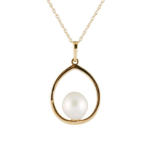 Large Yellow Gold Pearl Pendant