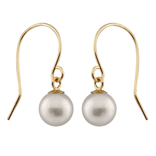 14k Gold Beautiful Hook Pearl Dangling Earrings