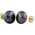 Load image into Gallery viewer, Decadent Black 10mm Pearl Studs
