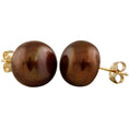 Load image into Gallery viewer, Decadent Chocolate 10mm Pearl Studs
