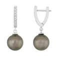 Load image into Gallery viewer, Fancy White Gold Diamond Pearl Earrings
