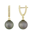 Load image into Gallery viewer, Fancy Yellow Gold Diamond Pearl Earrings
