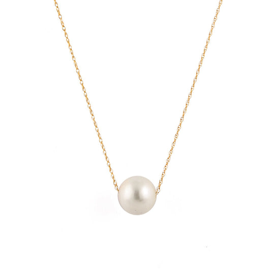 Freshwater Pearl Gold Slider Necklace