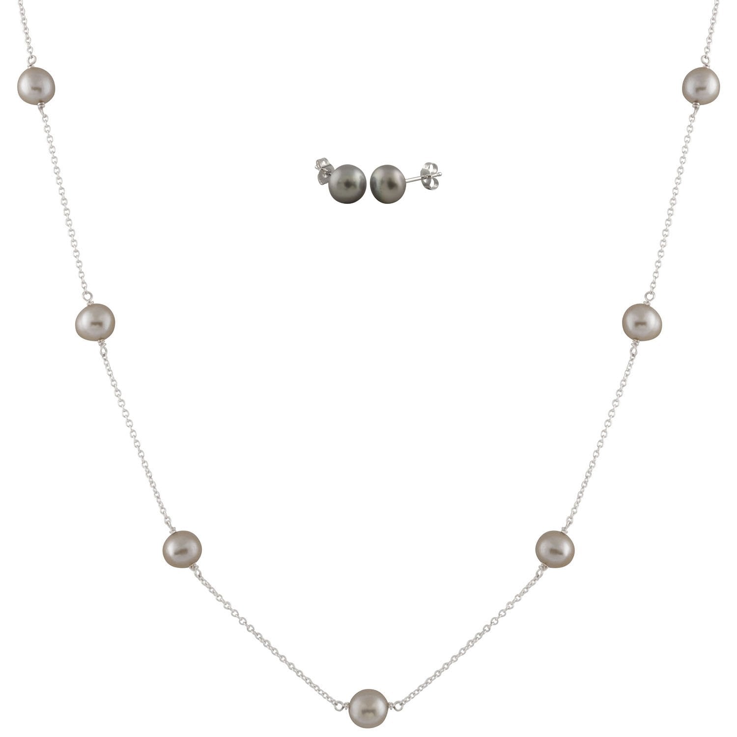 Freshwater Pearl Station necklace Set