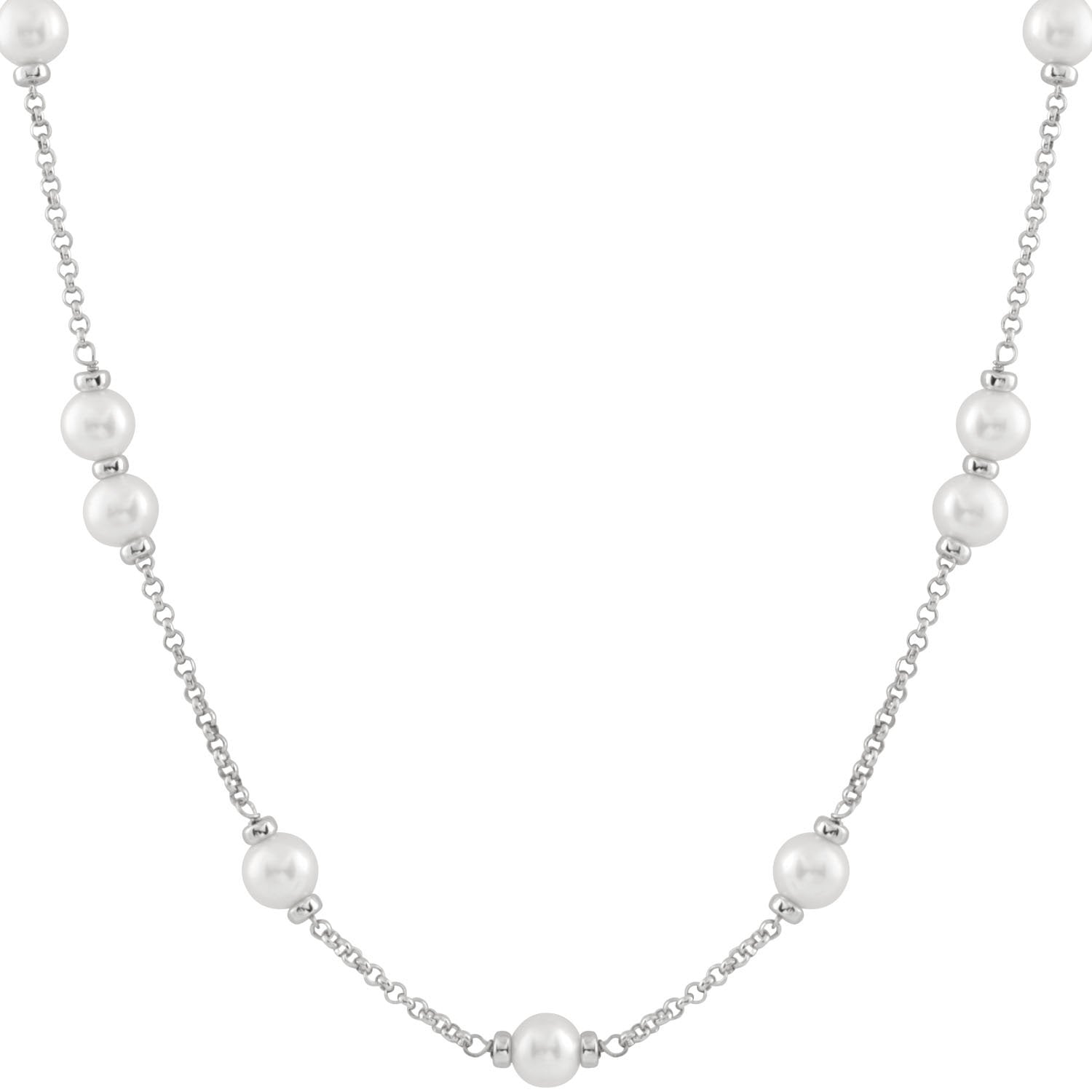 Fancy Sterling Silver Station Necklace